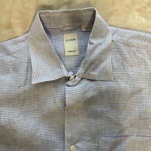 J. Crew Men's Light Blue Plaid Shirt